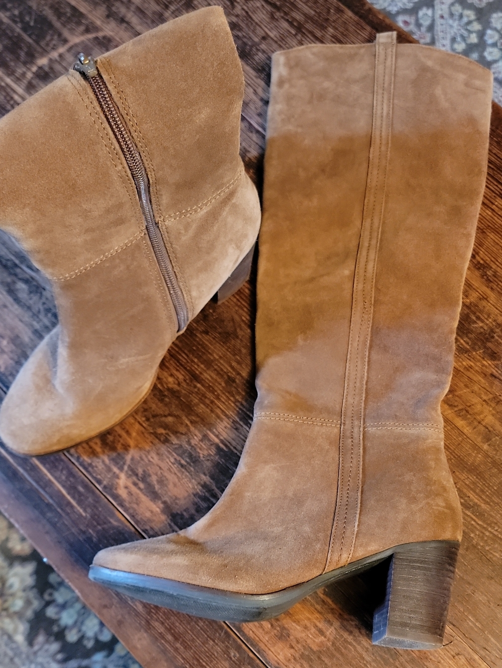 Joie Women's Tall Suede Boots - Cognac Brown